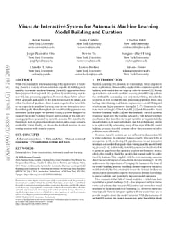 Visus: An Interactive System for Automatic Machine Learning Model
  Building and Curation