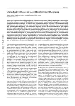On Inductive Biases in Deep Reinforcement Learning