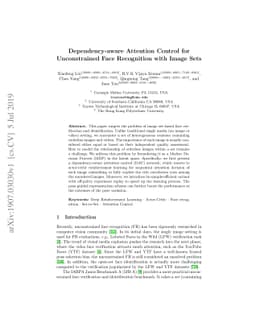 Dependency-aware Attention Control for Unconstrained Face Recognition
  with Image Sets