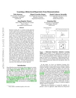 Learning a Behavioral Repertoire from Demonstrations