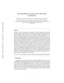 Revisiting Metric Learning for Few-Shot Image Classification