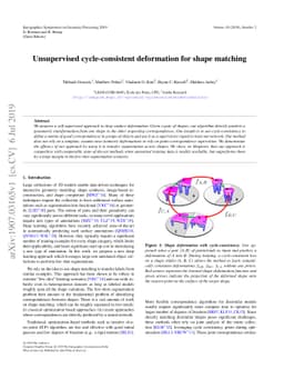 Unsupervised cycle-consistent deformation for shape matching