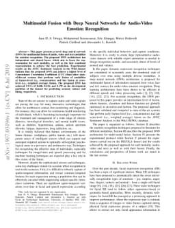 Multimodal Fusion with Deep Neural Networks for Audio-Video Emotion
  Recognition