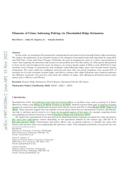 Filaments of crime: Informing policing via thresholded ridge estimation