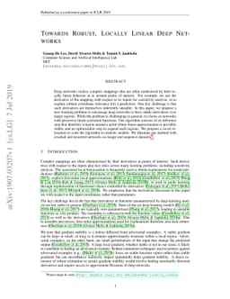 Towards Robust, Locally Linear Deep Networks
