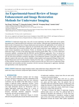An Experimental-based Review of Image Enhancement and Image Restoration
  Methods for Underwater Imaging