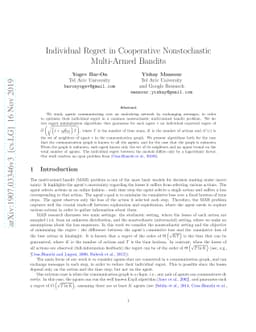 Individual Regret in Cooperative Nonstochastic Multi-Armed Bandits