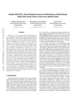 Distill-2MD-MTL: Data Distillation based on Multi-Dataset Multi-Domain
  Multi-Task Frame Work to Solve Face Related Tasksks, Multi Task Learning,
  Semi-Supervised Learning