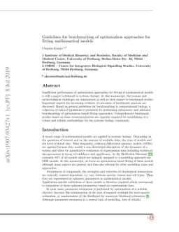 Guidelines for benchmarking of optimization approaches for fitting
  mathematical models