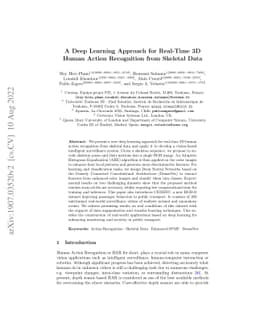 A Deep Learning Approach for Real-Time 3D Human Action Recognition from
  Skeletal Data
