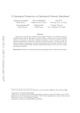 A Topological Perspective on Distributed Network Algorithms
