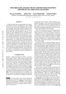Towards Explainable Music Emotion Recognition: The Route via Mid-level
  Features