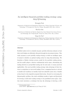 An intelligent financial portfolio trading strategy using deep
  Q-learning