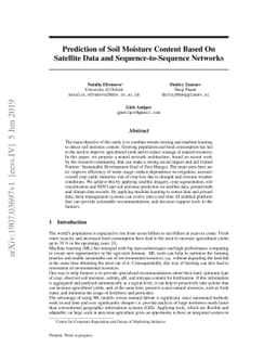 Prediction of Soil Moisture Content Based On Satellite Data and
  Sequence-to-Sequence Networks