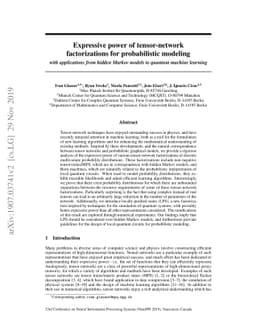 Expressive power of tensor-network factorizations for probabilistic
  modeling, with applications from hidden Markov models to quantum machine
  learning