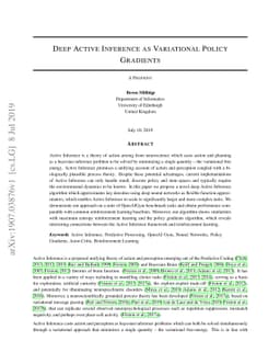 Deep Active Inference as Variational Policy Gradients
