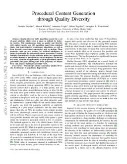 Procedural Content Generation through Quality Diversity
