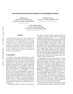 Event-based attention and tracking on neuromorphic hardware