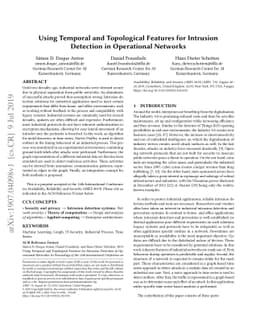 Using Temporal and Topological Features for Intrusion Detection in
  Operational Networks