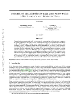 Void region segmentation in ball grid array using u-net approach and
  synthetic data