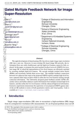 Gated Multiple Feedback Network for Image Super-Resolution