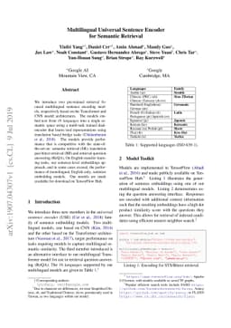 Multilingual Universal Sentence Encoder for Semantic Retrieval