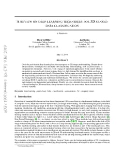 A review on deep learning techniques for 3D sensed data classification