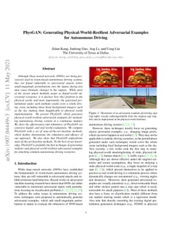 PhysGAN: Generating Physical-World-Resilient Adversarial Examples for
  Autonomous Driving