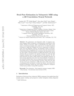 Fetal Pose Estimation in Volumetric MRI using a 3D Convolution Neural
  Network