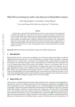 Multi-Person tracking by multi-scale detection in Basketball scenarios