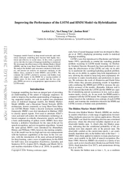 Improving the Performance of the LSTM and HMM Model via Hybridization