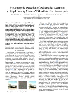 Metamorphic Detection of Adversarial Examples in Deep Learning Models
  With Affine Transformations