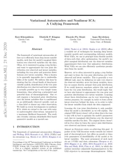 Variational Autoencoders and Nonlinear ICA: A Unifying Framework