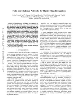 Fully Convolutional Networks for Handwriting Recognition
