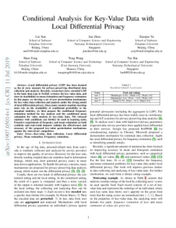 Conditional Analysis for Key-Value Data with Local Differential Privacy