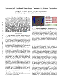 Learning Safe Unlabeled Multi-Robot Planning with Motion Constraints