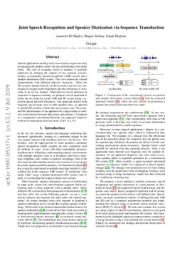 Joint Speech Recognition and Speaker Diarization via Sequence
  Transduction