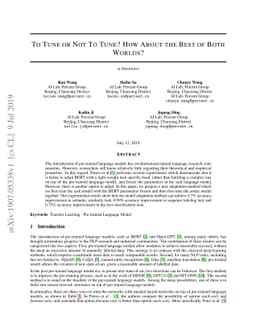 To Tune or Not To Tune? How About the Best of Both Worlds?