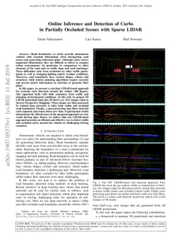 Online Inference and Detection of Curbs in Partially Occluded Scenes
  with Sparse LIDAR