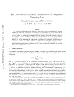 The Landscape of Non-convex Empirical Risk with Degenerate Population
  Risk