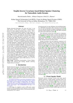 Toeplitz Inverse Covariance based Robust Speaker Clustering for
  Naturalistic Audio Streams