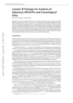 rcosmo: R Package for Analysis of Spherical, HEALPix and Cosmological
  Data