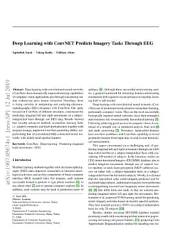 Deep Learning with ConvNET Predicts Imagery Tasks Through EEG