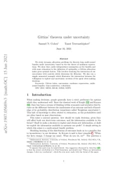Gittins' theorem under uncertainty