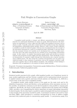 Path Weights in Concentration Graphs