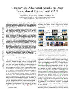 Unsupervised Adversarial Attacks on Deep Feature-based Retrieval with
  GAN