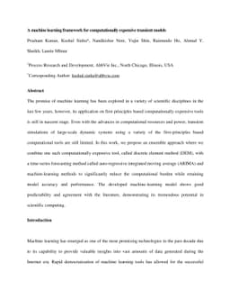 A machine learning framework for computationally expensive transient
  models