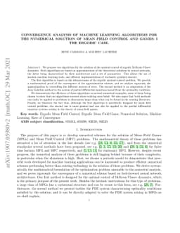 Convergence Analysis of Machine Learning Algorithms for the Numerical
  Solution of Mean Field Control and Games: I -- The Ergodic Case