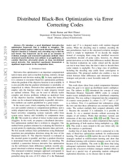 Distributed Black-Box Optimization via Error Correcting Codes