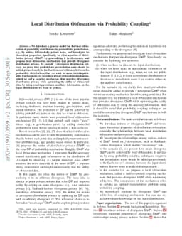 Local Distribution Obfuscation via Probability Coupling